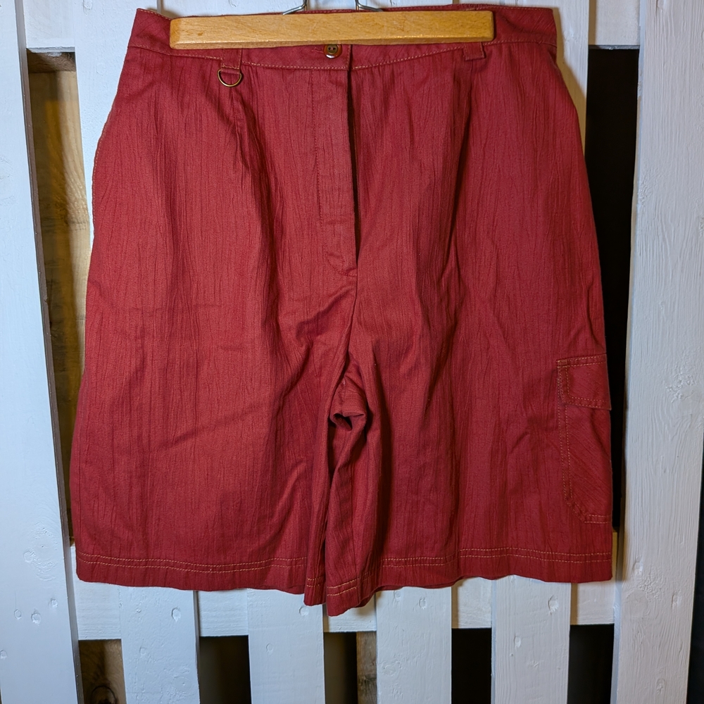 Casual Women's Cargo Shorts in Deep Red